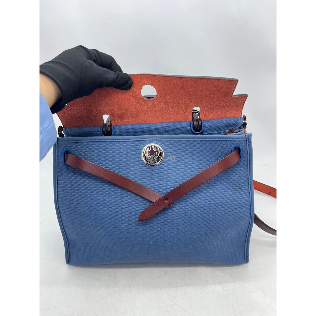 Hermes Herbag 31 Blue PHW #X Satchel Bag