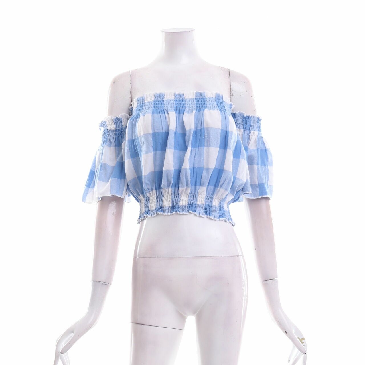 Private Collection Blue & White Plaid Blouse