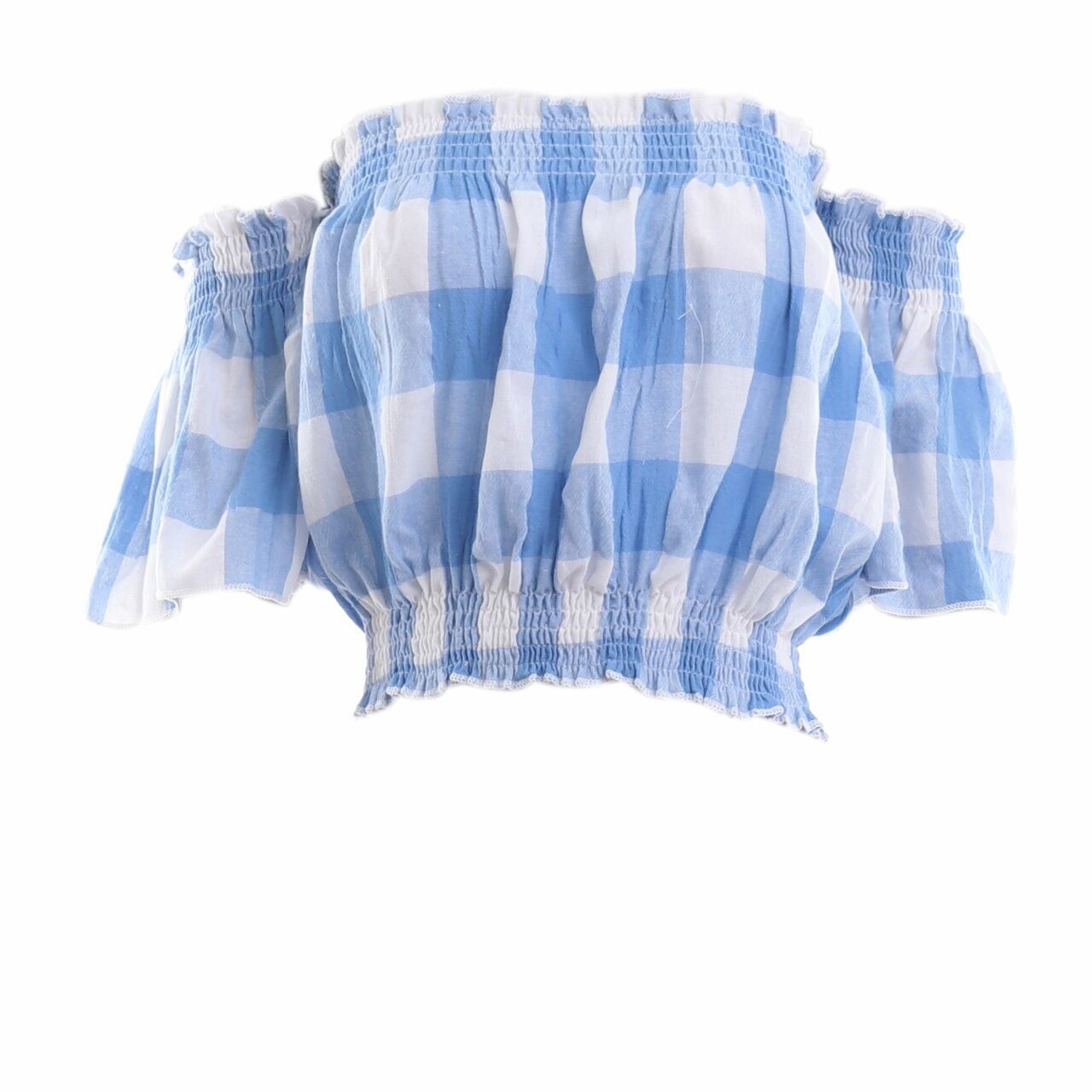 Private Collection Blue & White Plaid Blouse