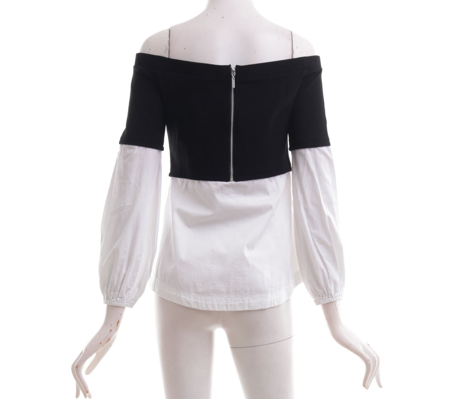 Forever New Black & White Bardot Blouse