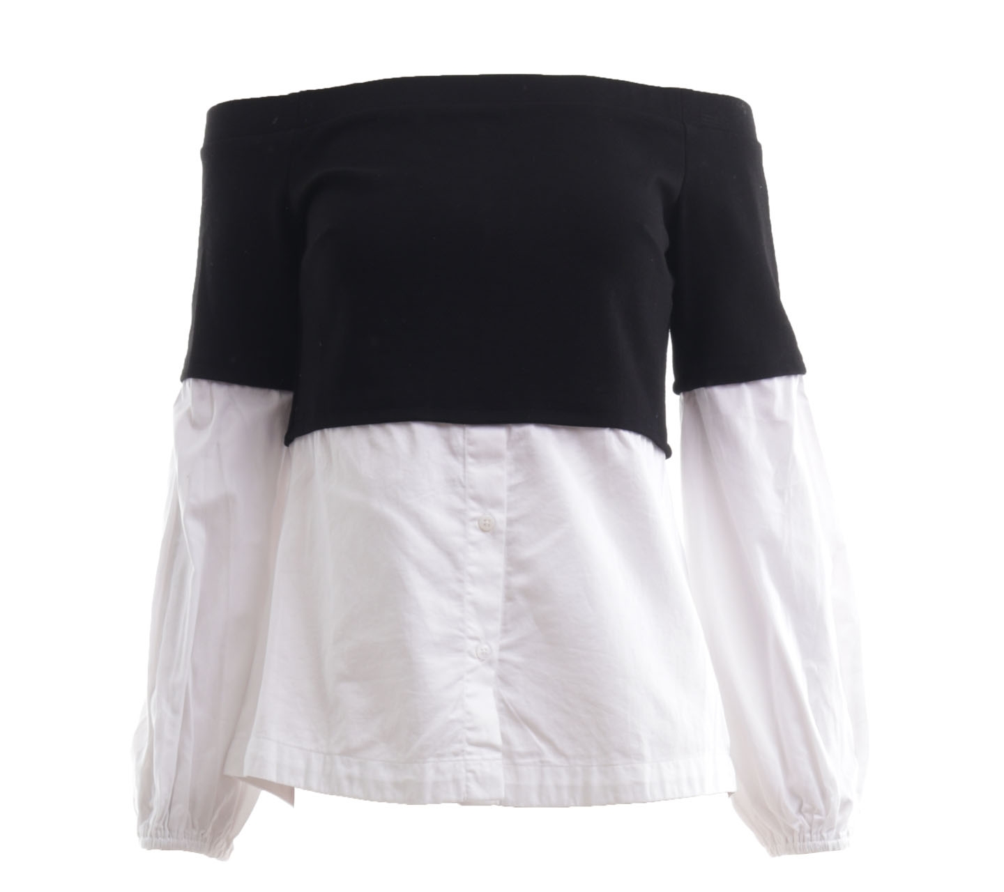 Forever New Black & White Bardot Blouse