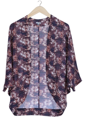 Purple Printed Outerwear