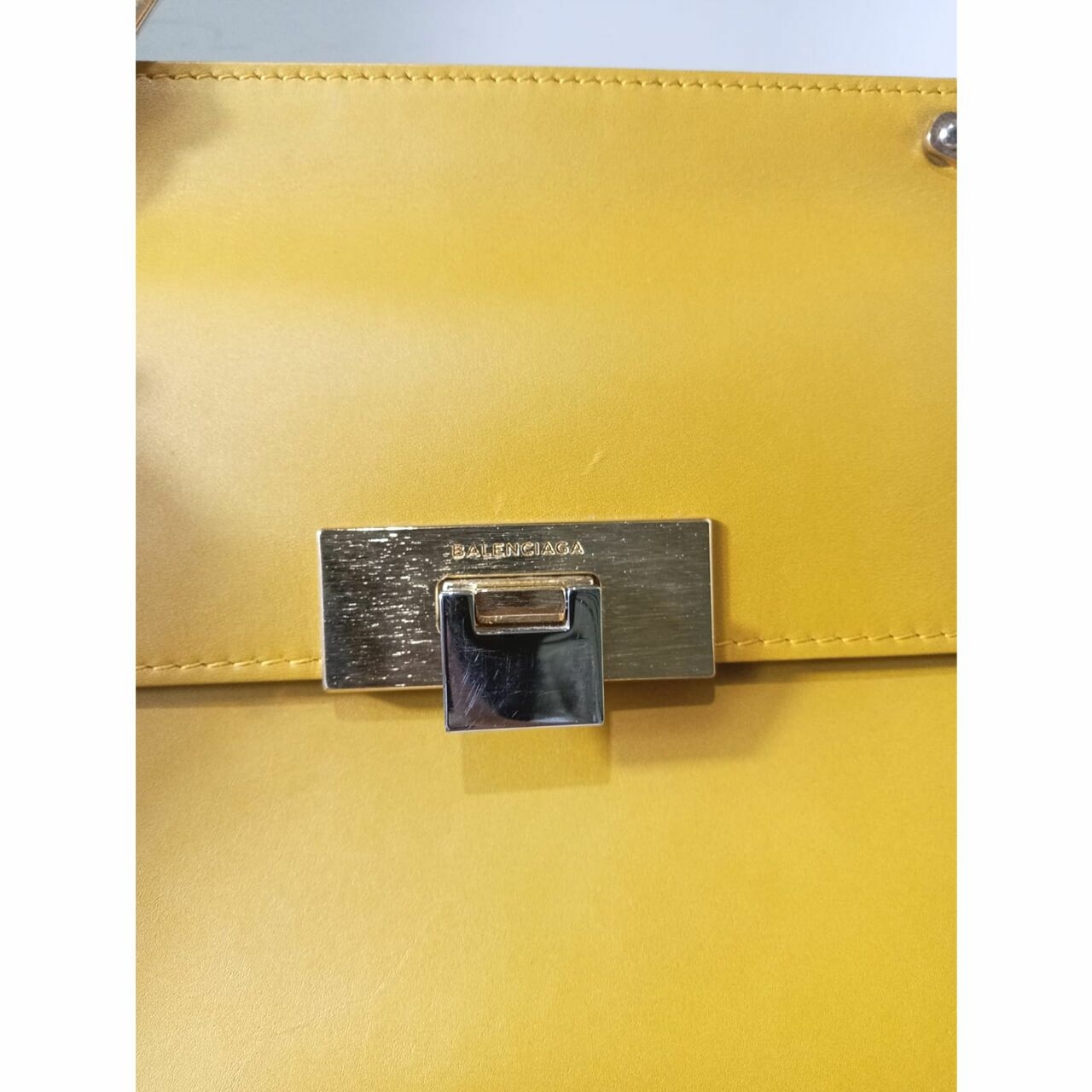 Balenciaga Le Dix Cartable Top Handle Yellow 2014 Satchel