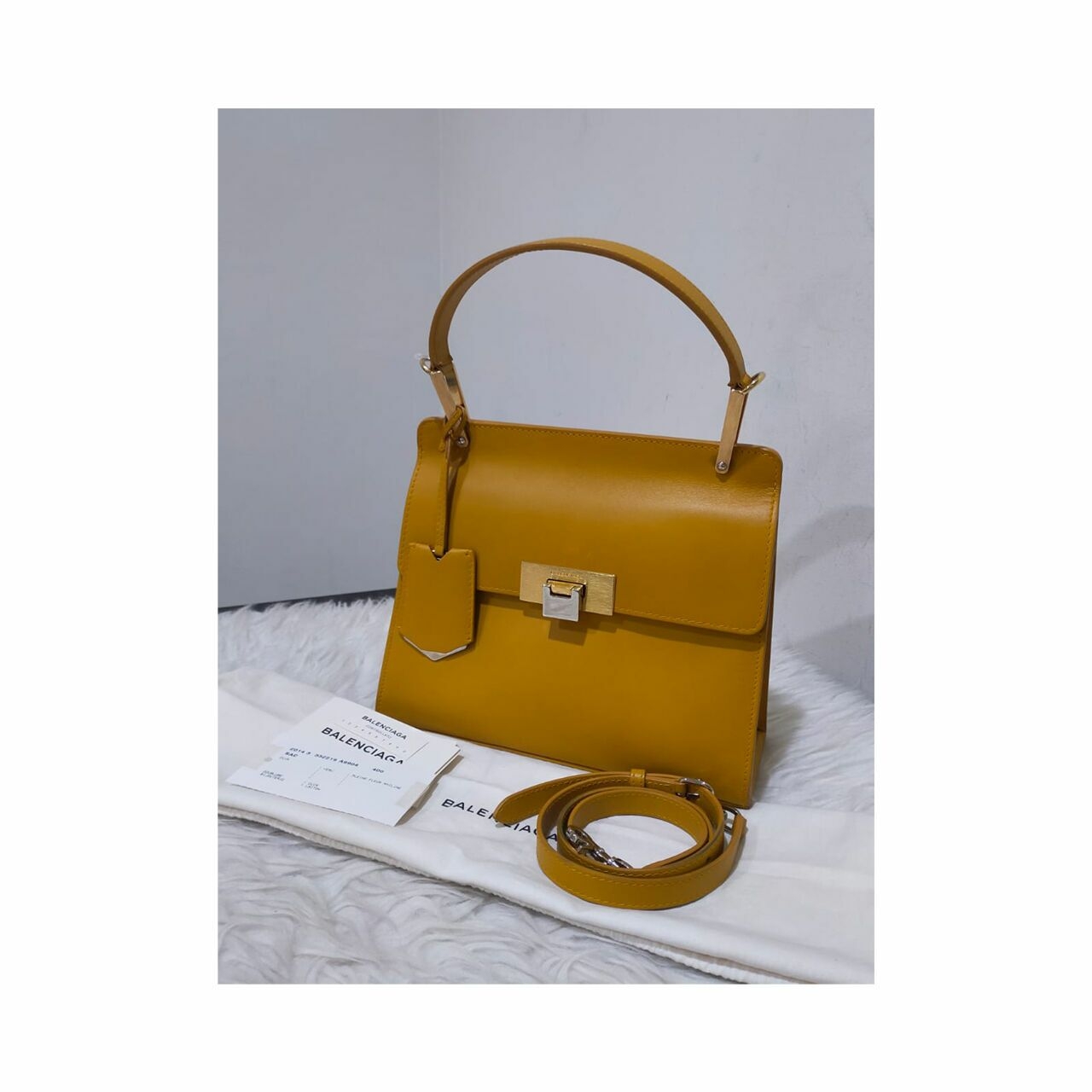 Balenciaga Le Dix Cartable Top Handle Yellow 2014 Satchel