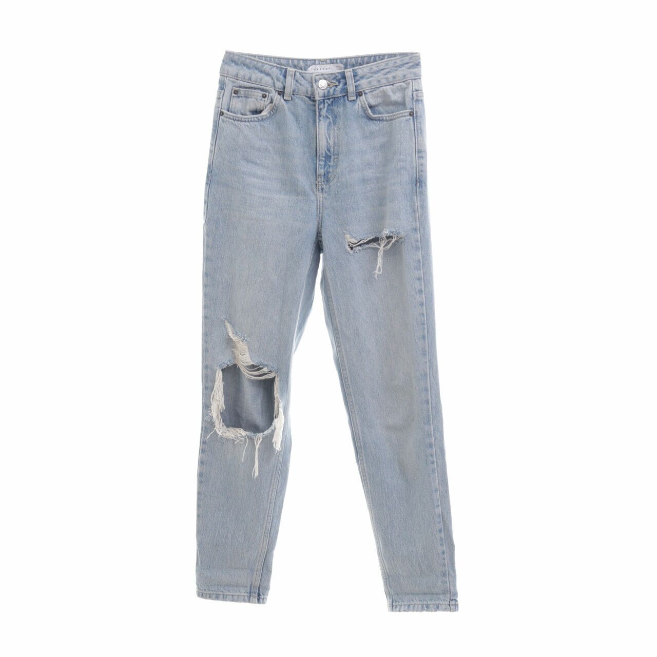 Topshop Blue Ripped Long Pants