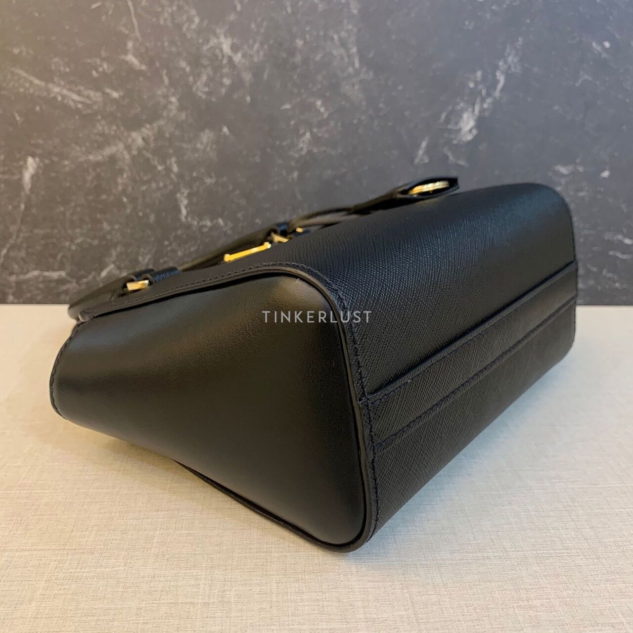 Prada 1BA380 Mini Galleria Saffiano Black GHW Satchel