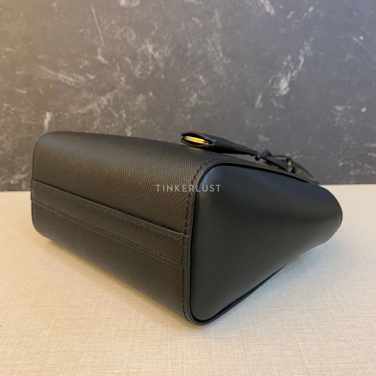 Prada 1BA380 Mini Galleria Saffiano Black GHW Satchel