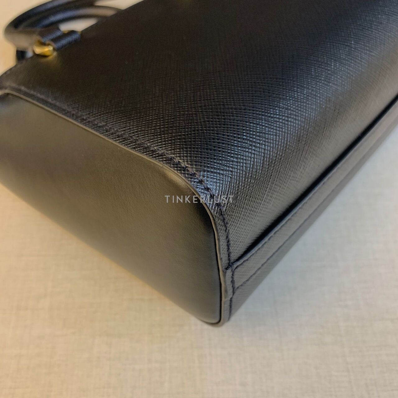 Prada 1BA380 Mini Galleria Saffiano Black GHW Satchel