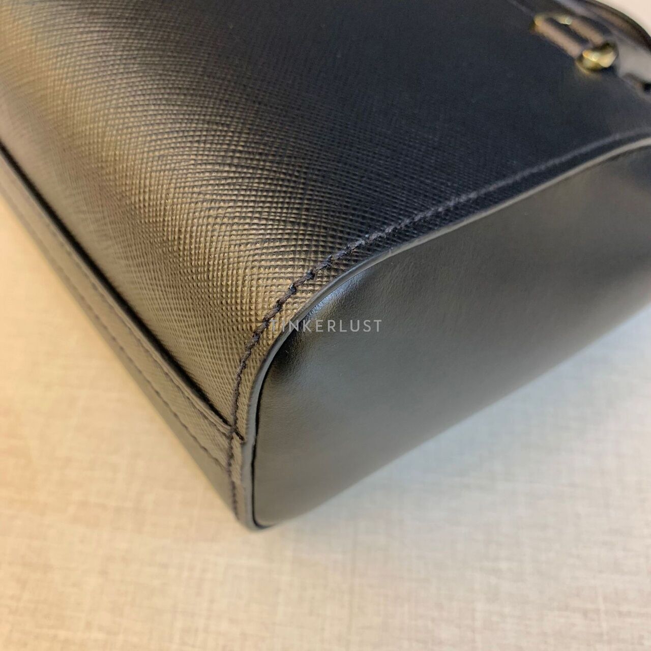 Prada 1BA380 Mini Galleria Saffiano Black GHW Satchel