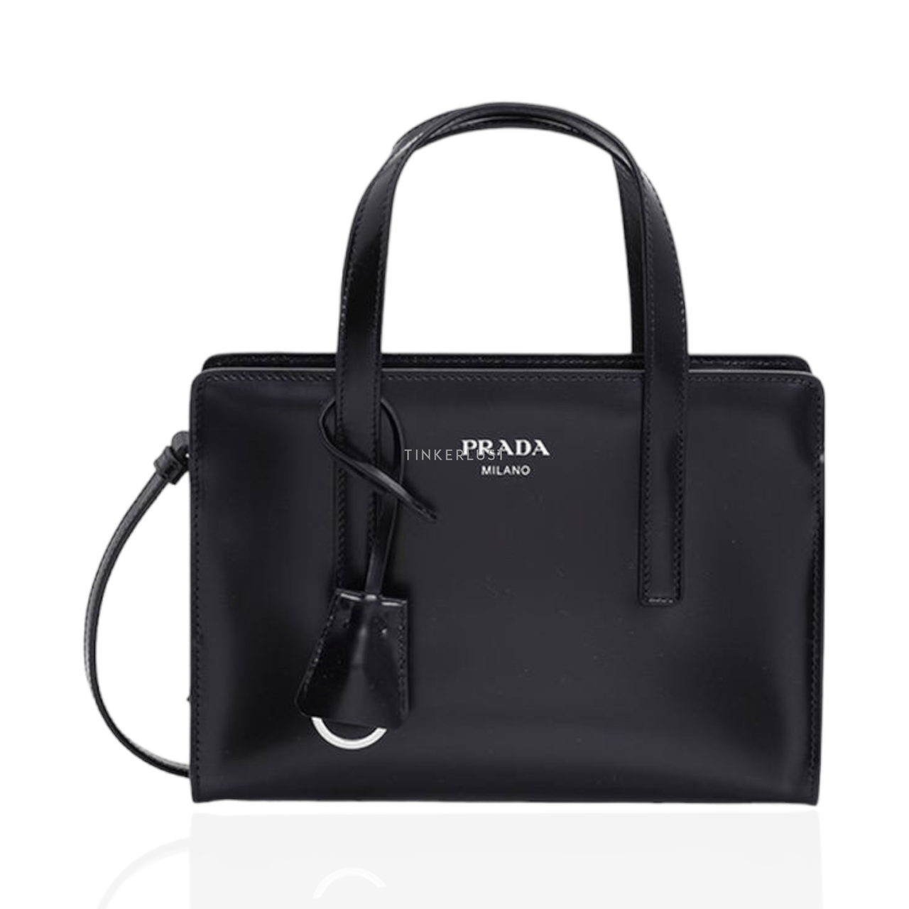 Prada Mini Re-Edition 1995 in Black Brushed Leather Handbag 