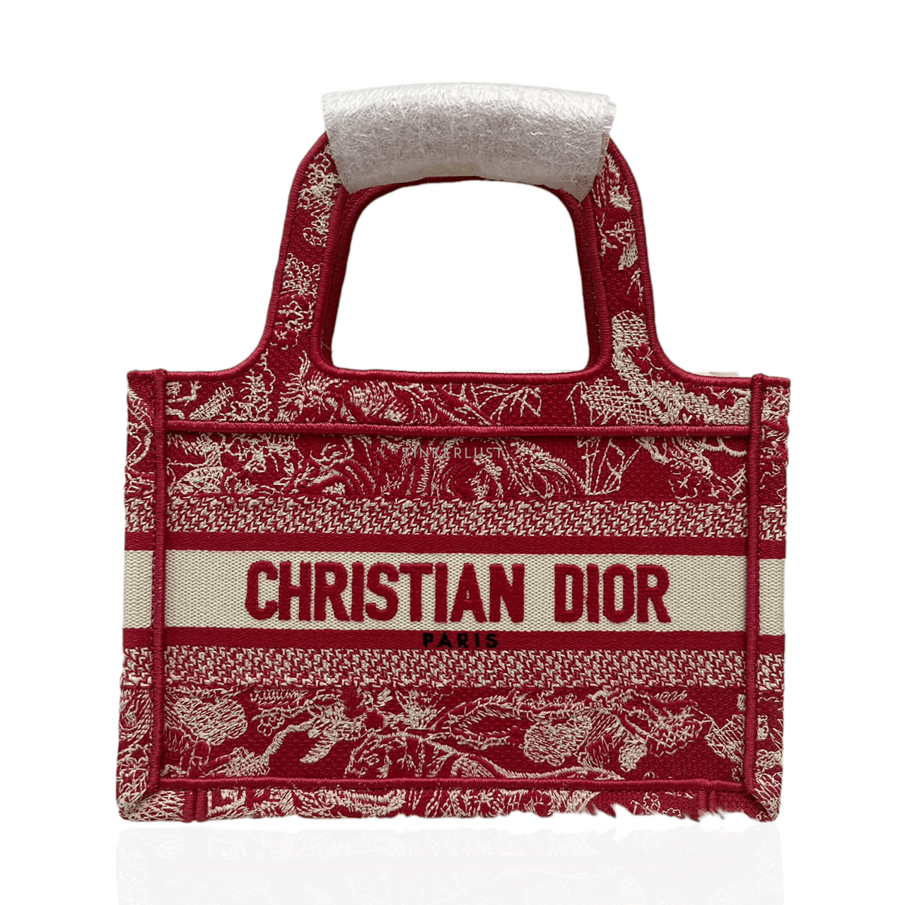 Christian Dior Book Tote Mini Red Embroidered Canvas 2021 Tote Bag