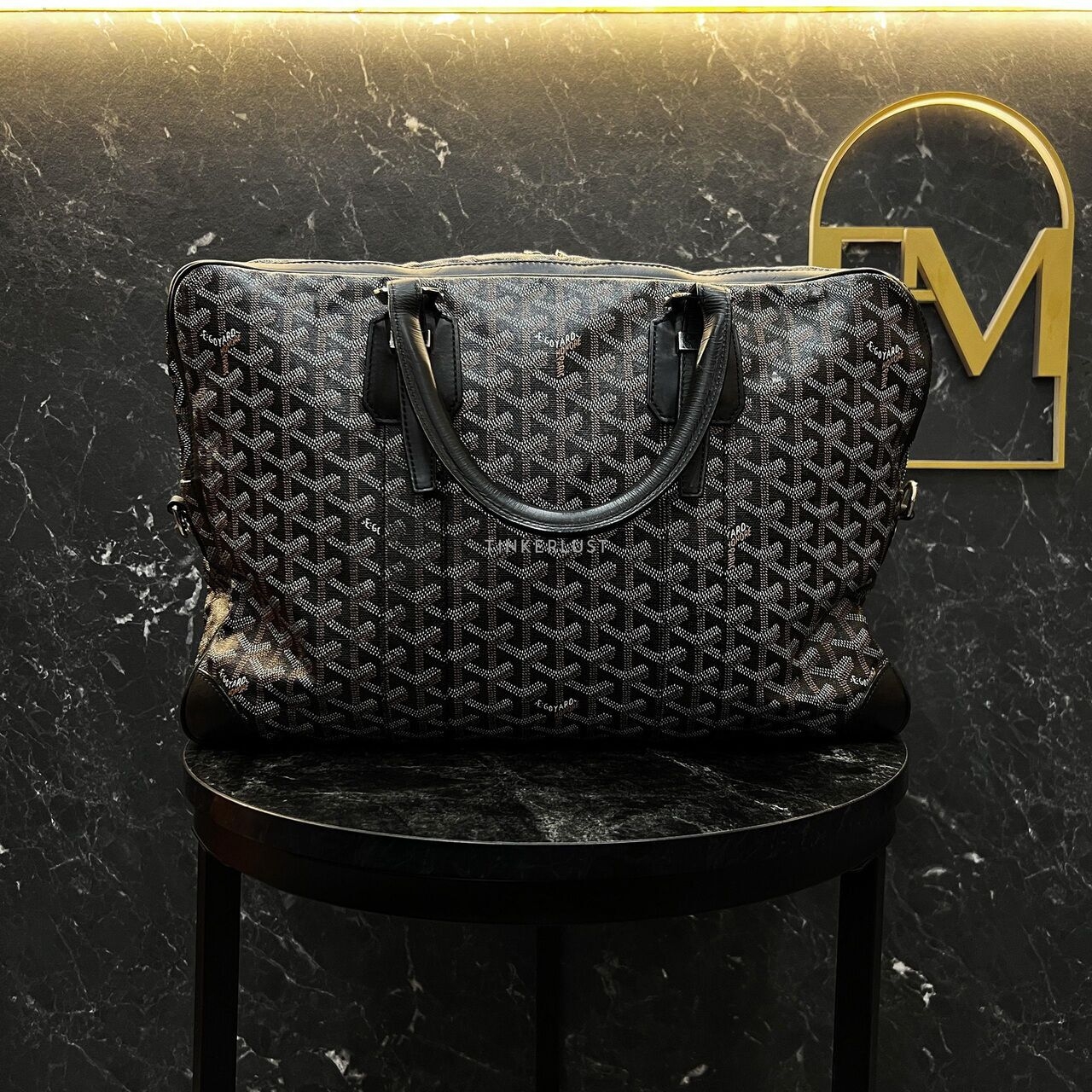 Goyard Ambassade Business Grey/Black Brief Case Handbag