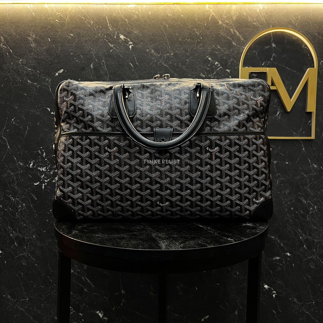 Goyard Ambassade Business Grey/Black Brief Case Handbag