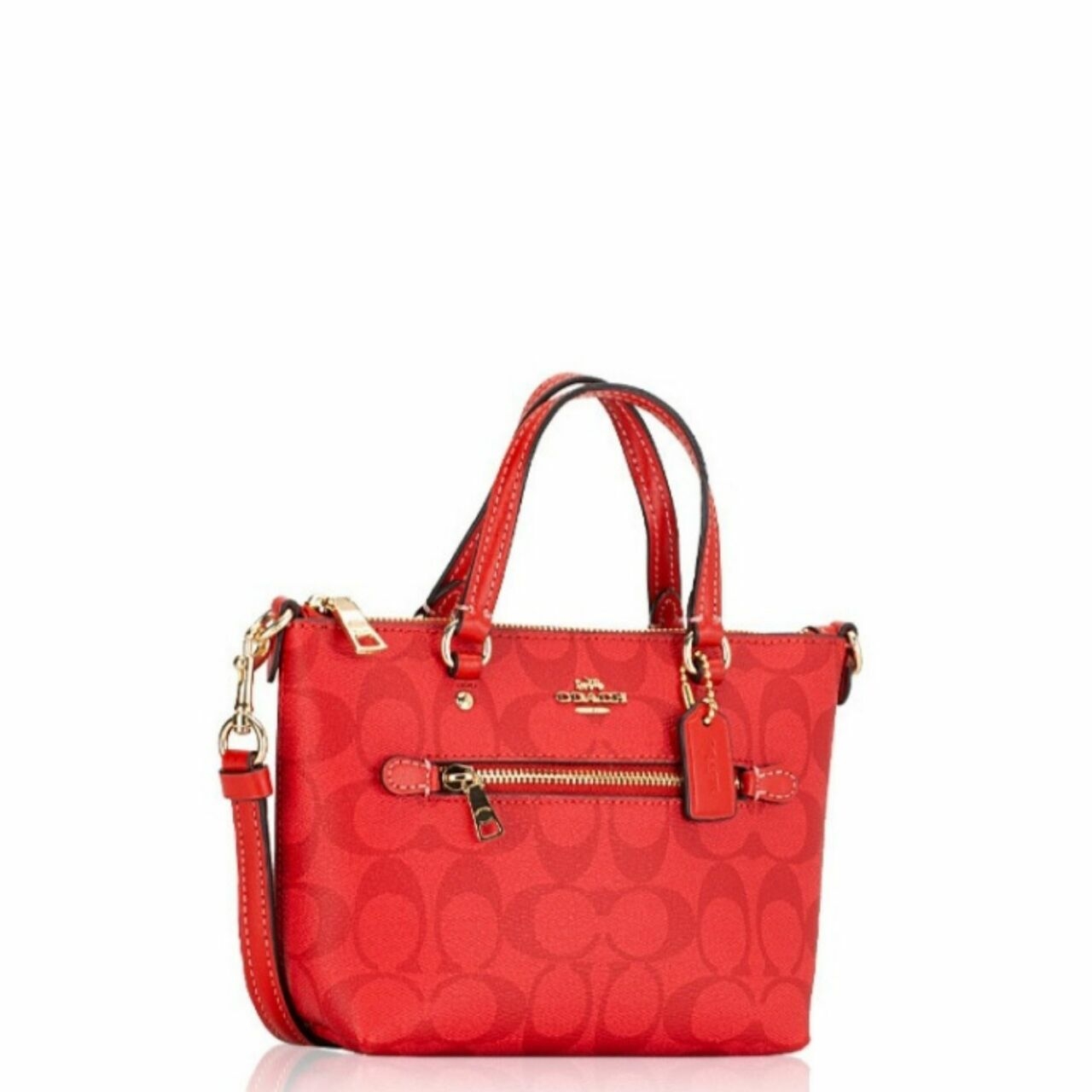 Coach Ca721 Signature Mini Gallery Crossbody Miami Red