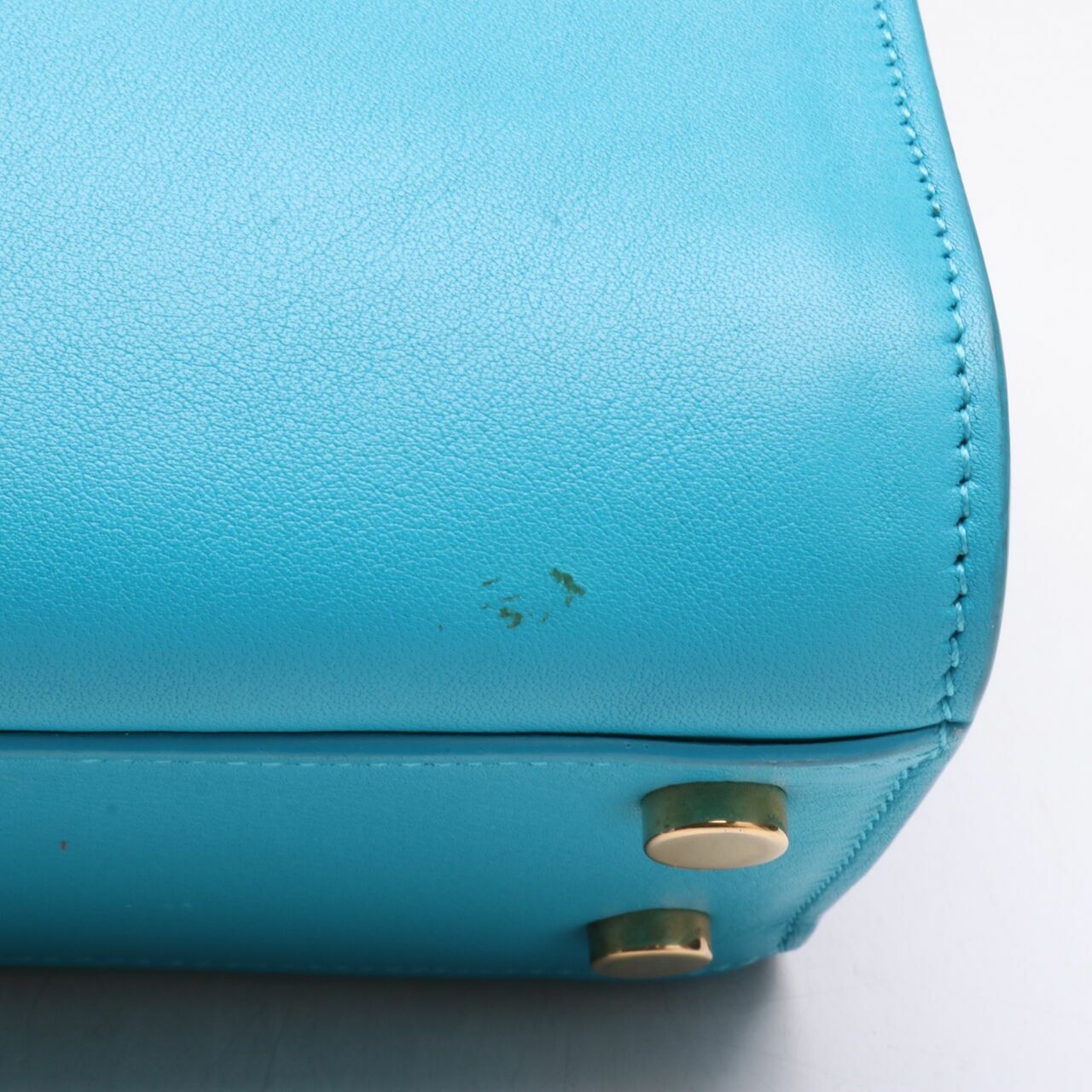 Yves Saint Laurent Turquoise Blue Calfskin Leather Nano Sac De Jour Satchel