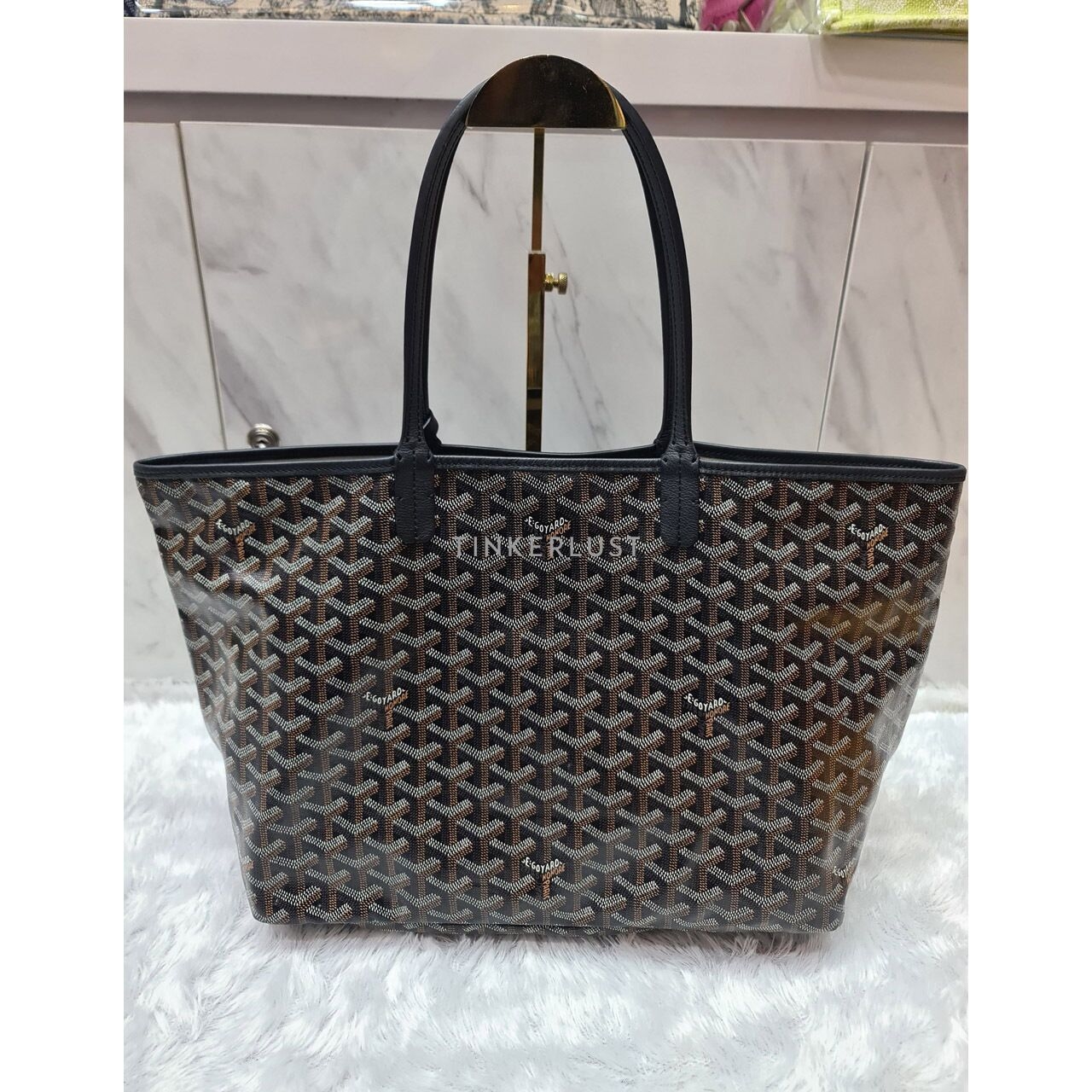 Goyard St Louis PM Black on Black 2019 Tote Bag