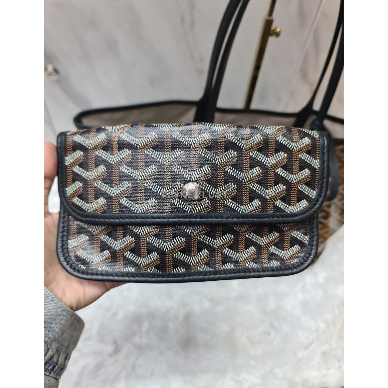 Goyard St Louis PM Black on Black 2019 Tote Bag