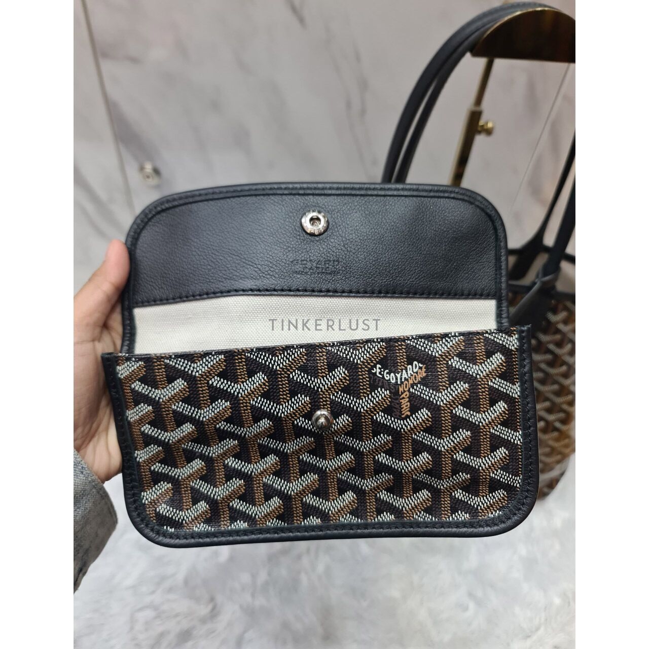 Goyard St Louis PM Black on Black 2019 Tote Bag