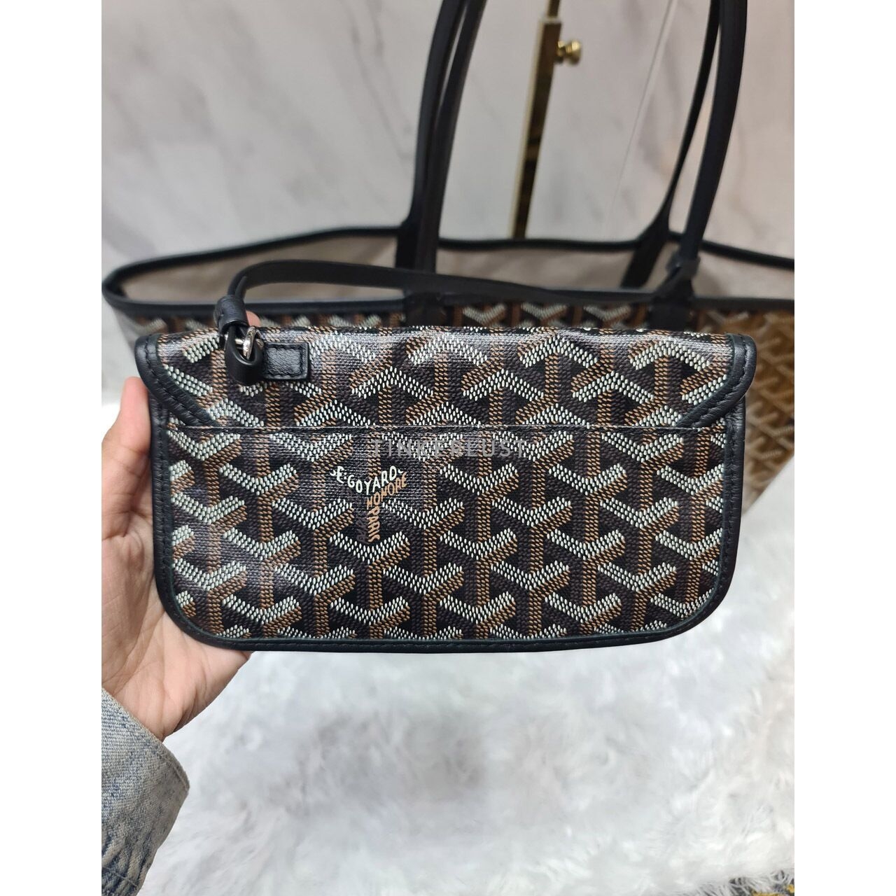 Goyard St Louis PM Black on Black 2019 Tote Bag