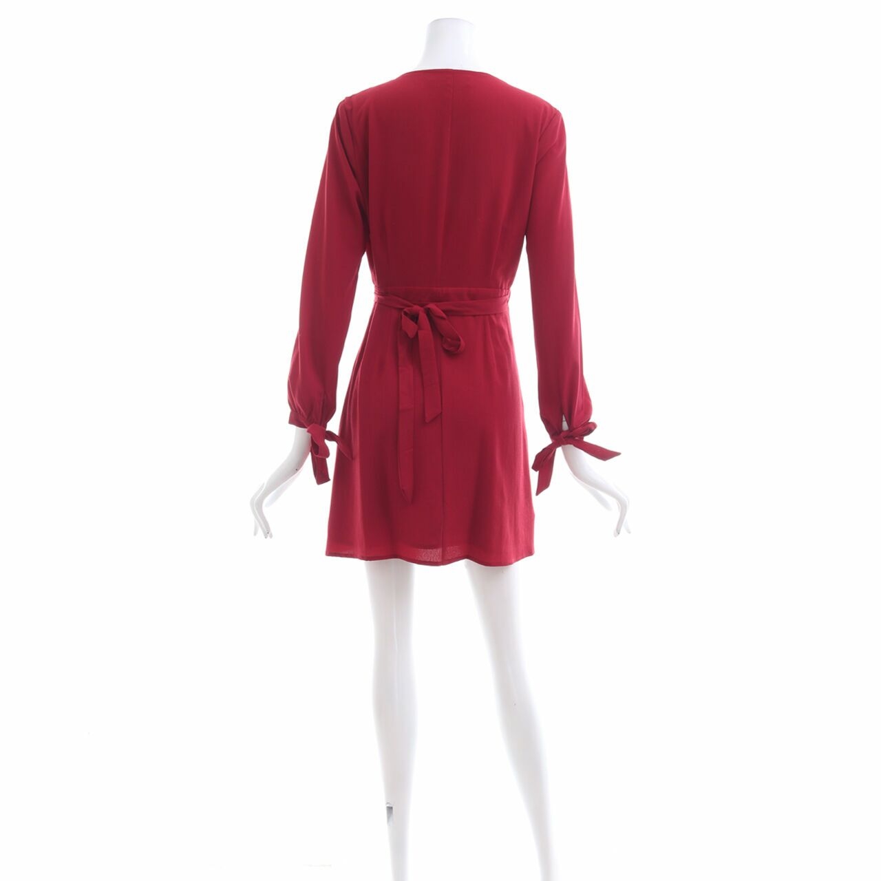 Something Borrowed Maroon Wrap Mini Dress