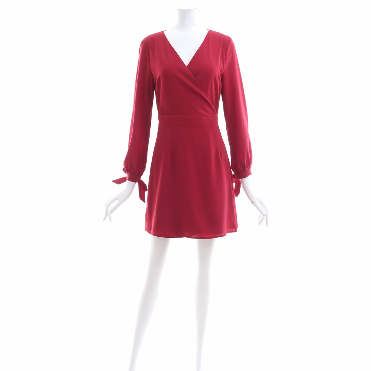 Something Borrowed Maroon Wrap Mini Dress