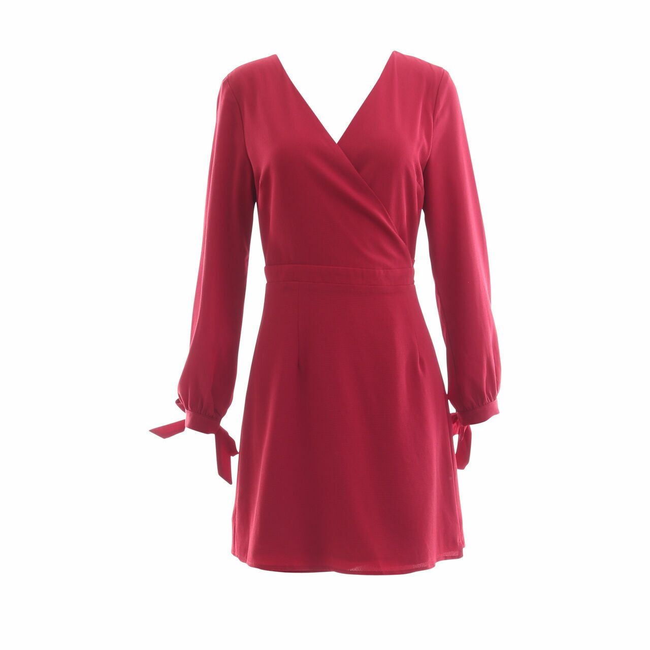 Something Borrowed Maroon Wrap Mini Dress