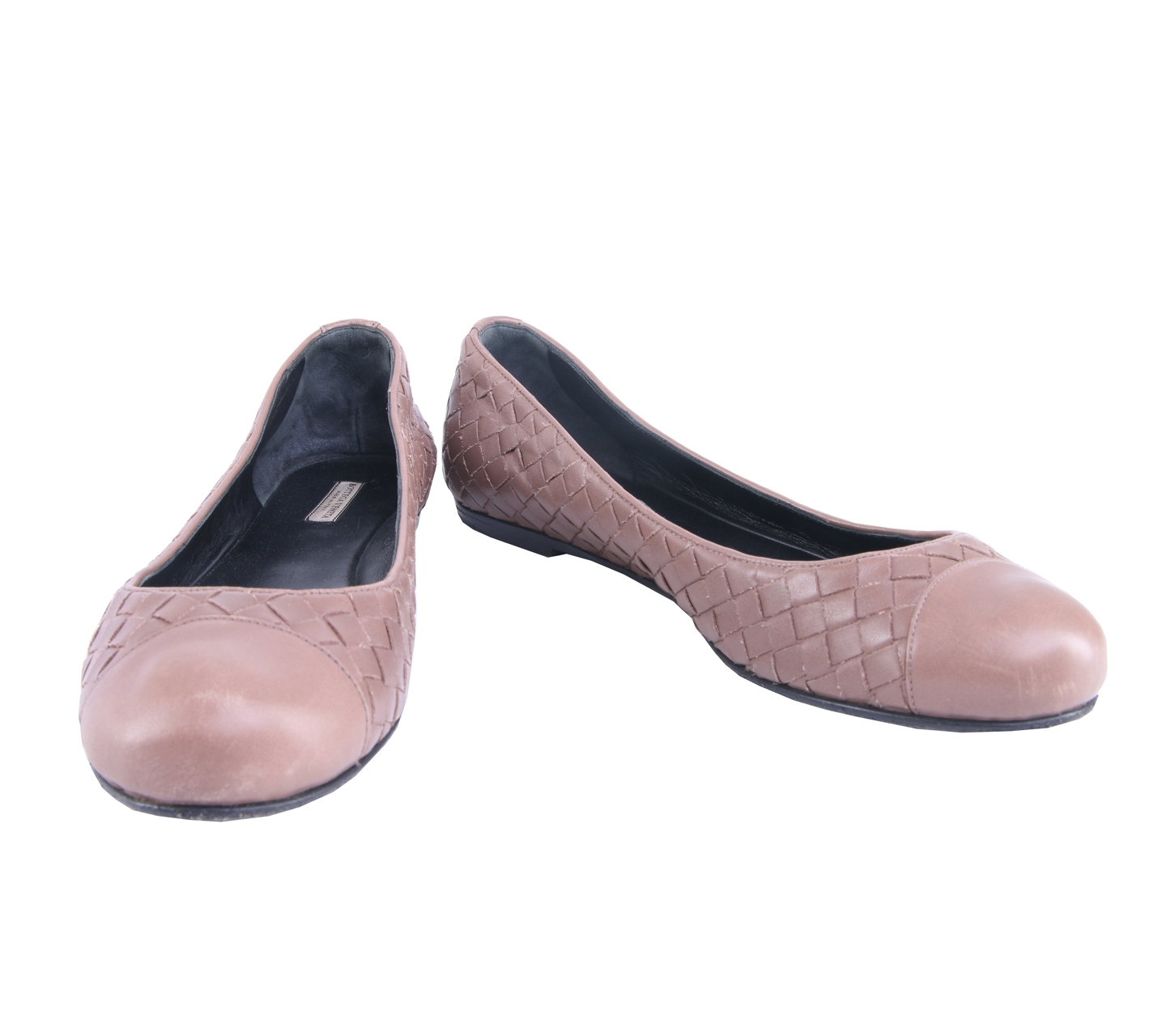 Bottega Veneta Brown Woven Ballerina Flats