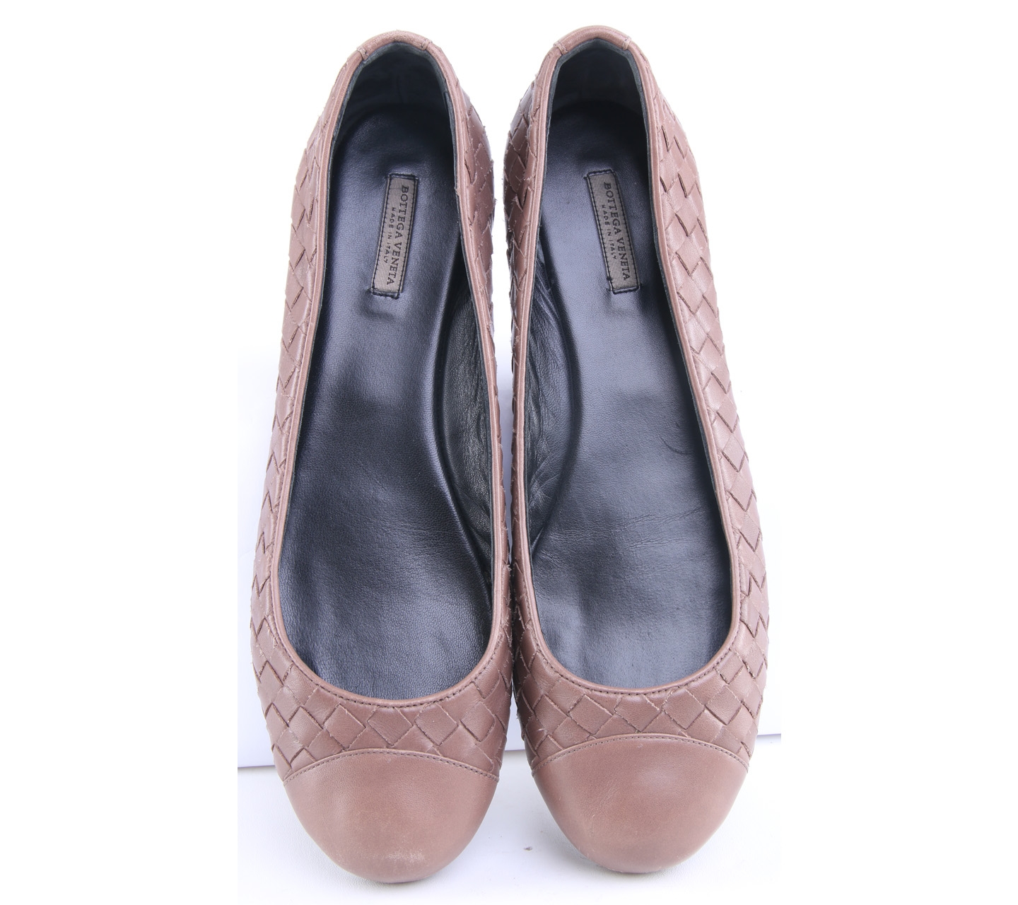 Bottega Veneta Brown Woven Ballerina Flats