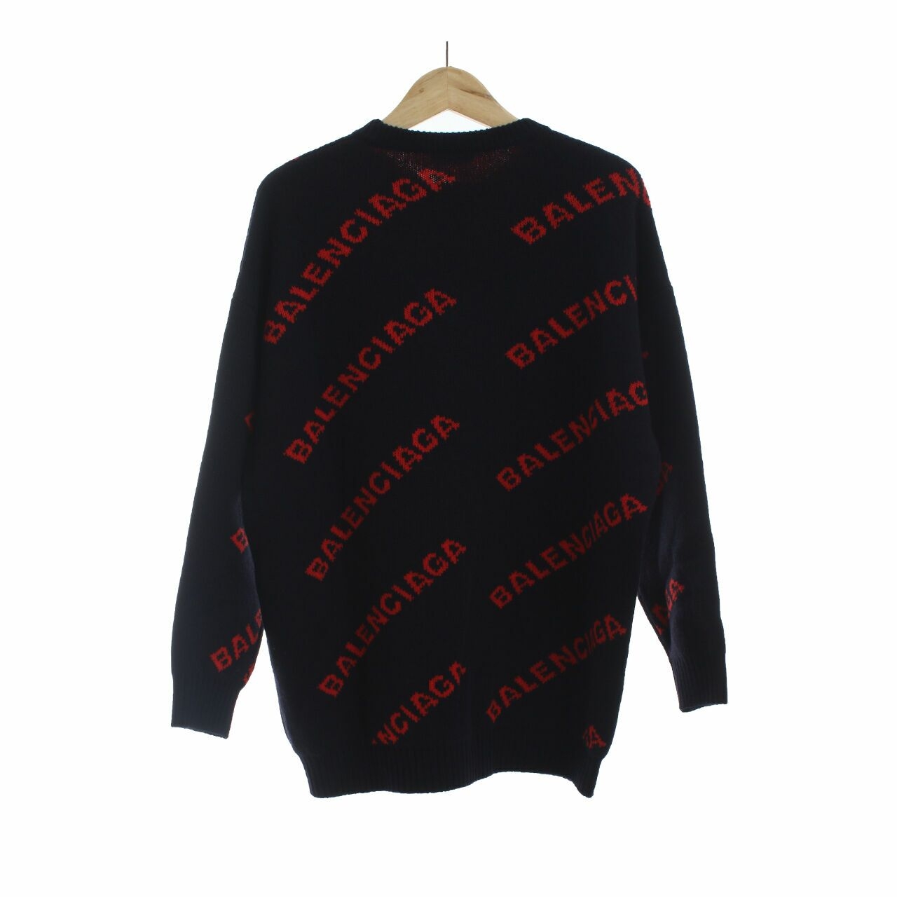 Balenciaga Over Logo Black/Red Knitted Sweatshirt