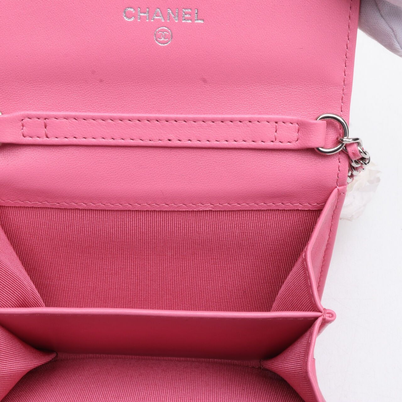 Chanel Mini Wallet On Chain Pink Lambs SHW # 31