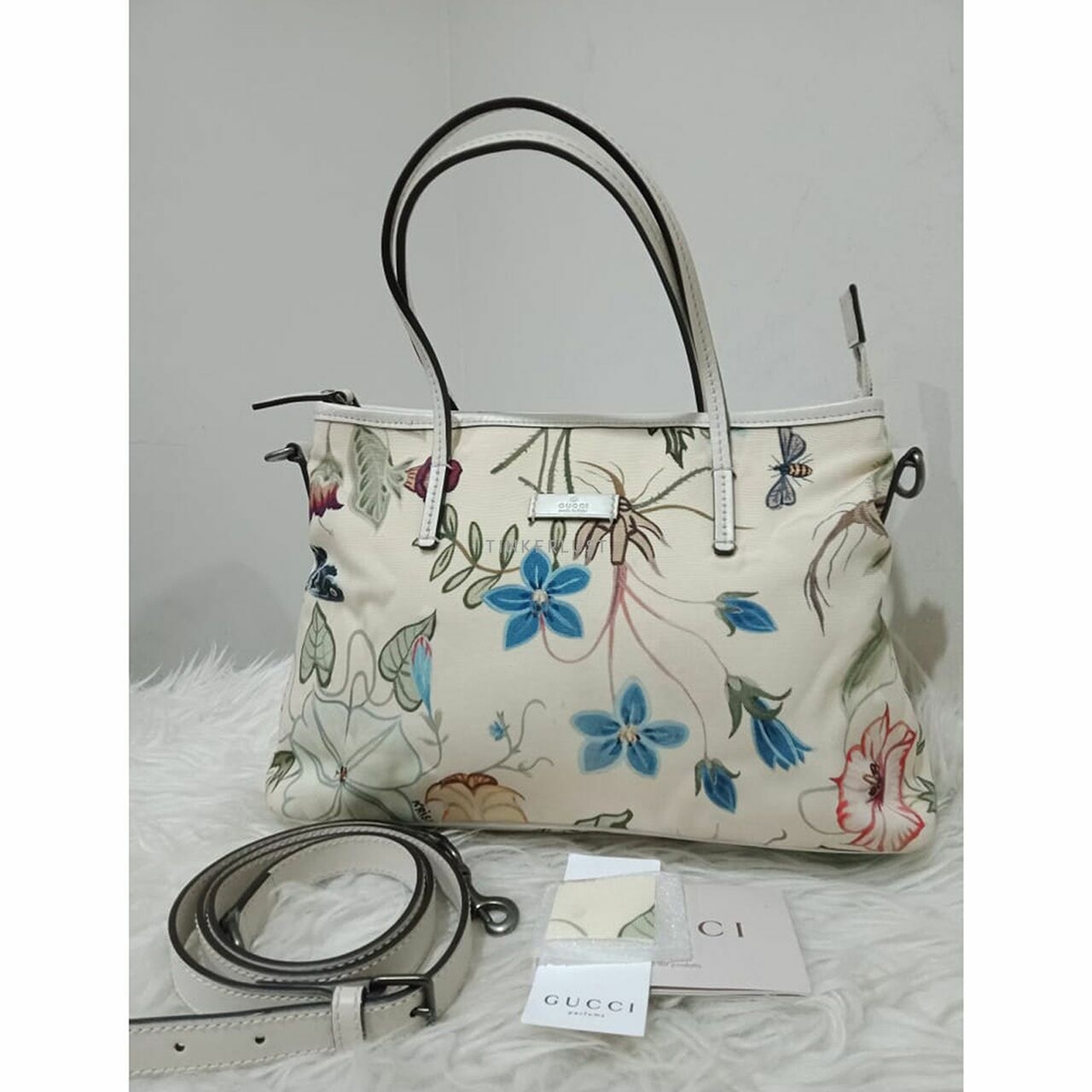 Gucci Flora Small Canvas Convertible Zip Tote