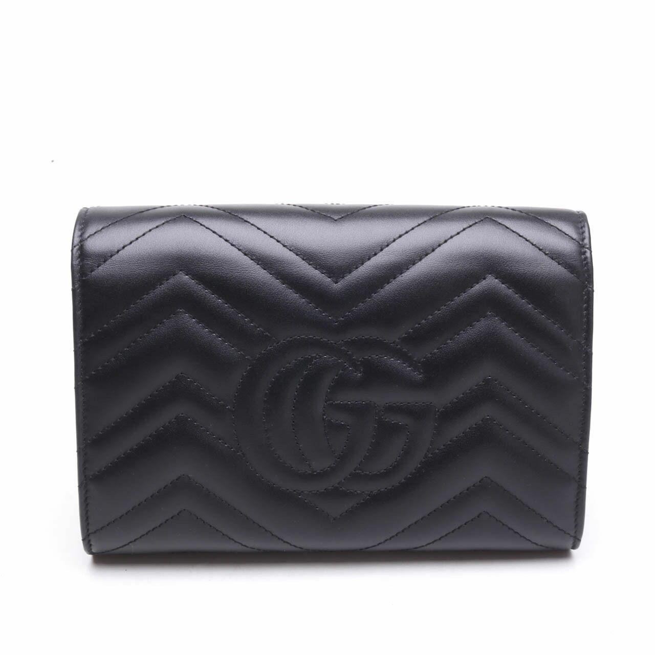 Gucci Calfskin GG Marmont Chain Wallet Black