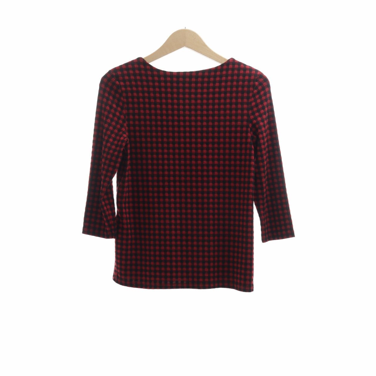 Esprit Black & Red Plaid Blouse