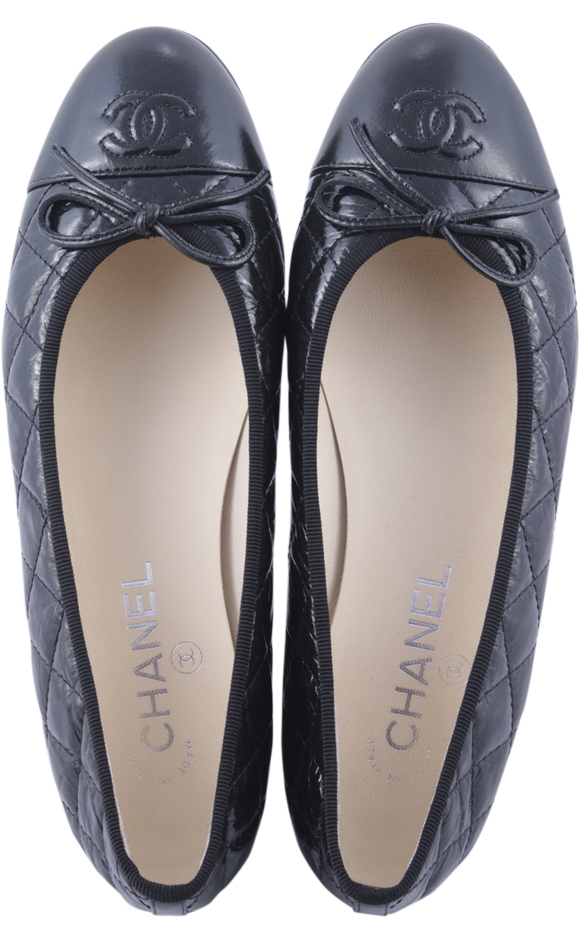 Chanel Black Quilted Ribbon Flats Shoes