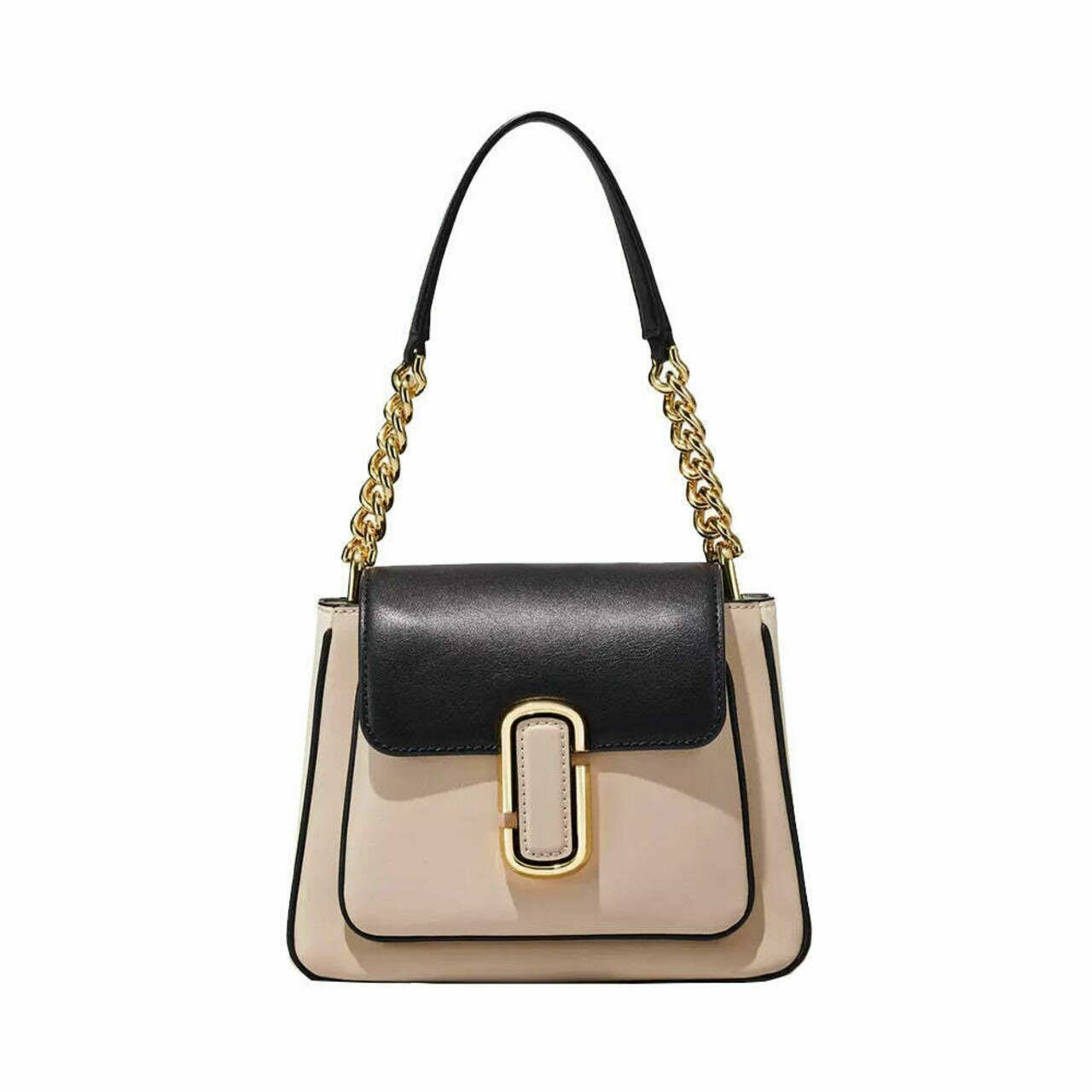 Marc Jacobs The Colorblock J Marc Chain Mini Satchel Shoulder Bag Greige Multi