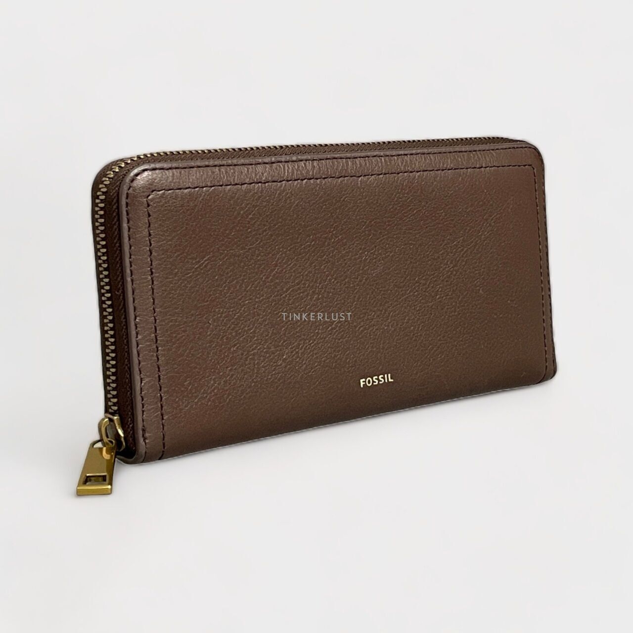 Fossil Logan Dark Brown Zip Around Wallet 