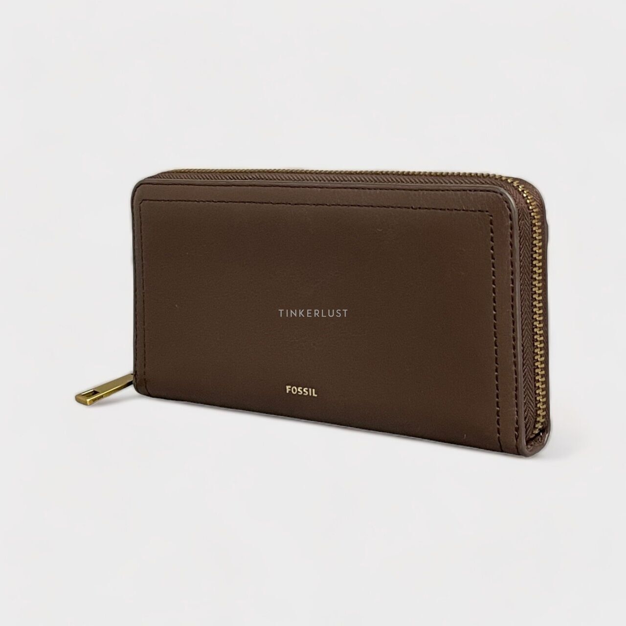 Fossil Logan Dark Brown Zip Around Wallet 