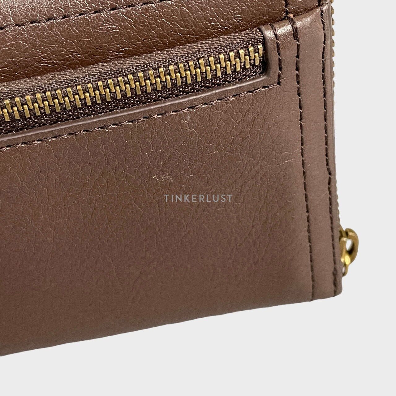 Fossil Logan Dark Brown Zip Around Wallet 