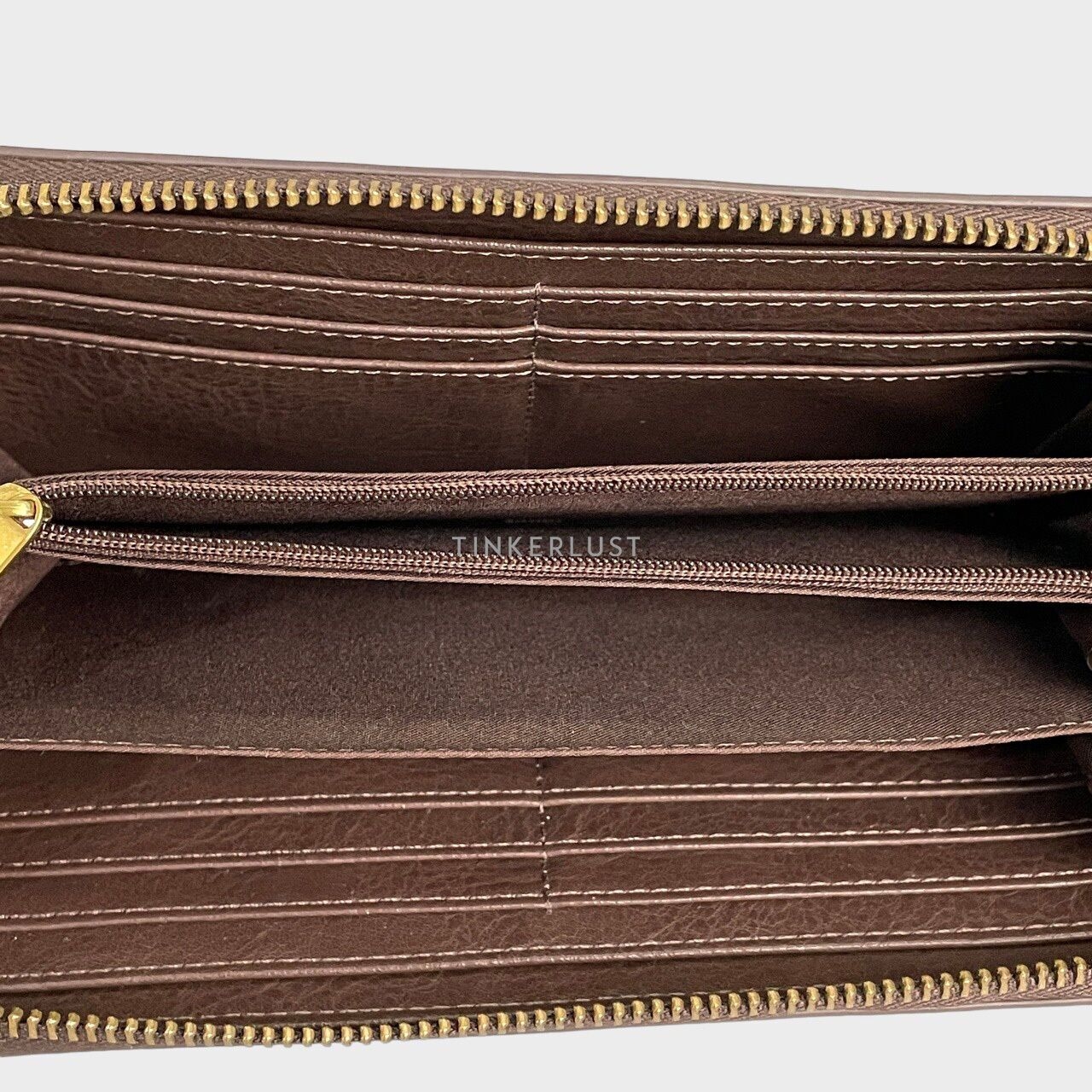 Fossil Logan Dark Brown Zip Around Wallet 