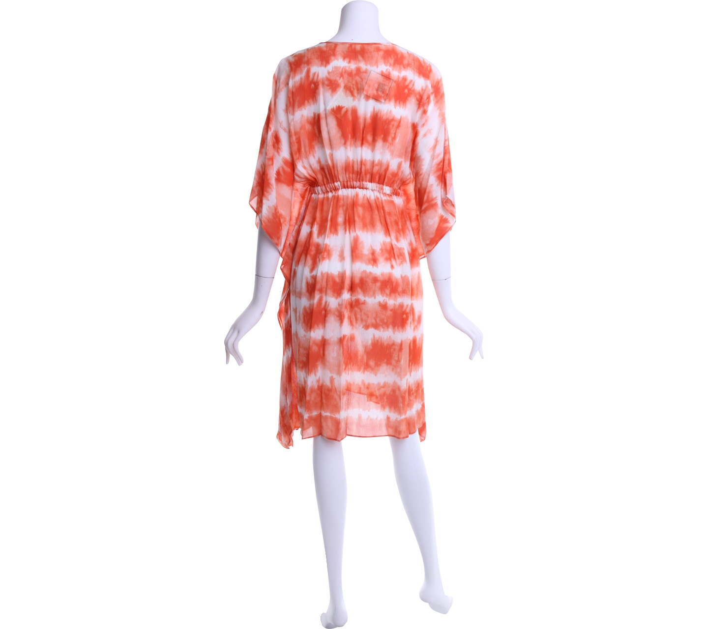 Michael Kors Orange And White Abstract Mini Dress