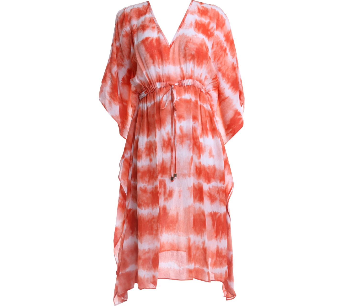 Michael Kors Orange And White Abstract Mini Dress