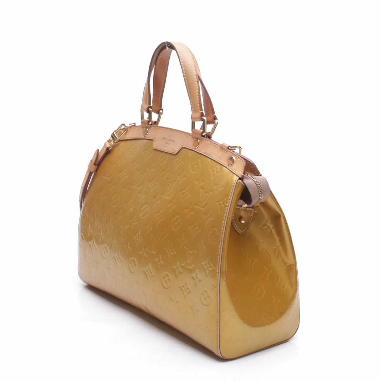  Louis Vuitton Brea Monogram Vernis Gold Satchel Bag