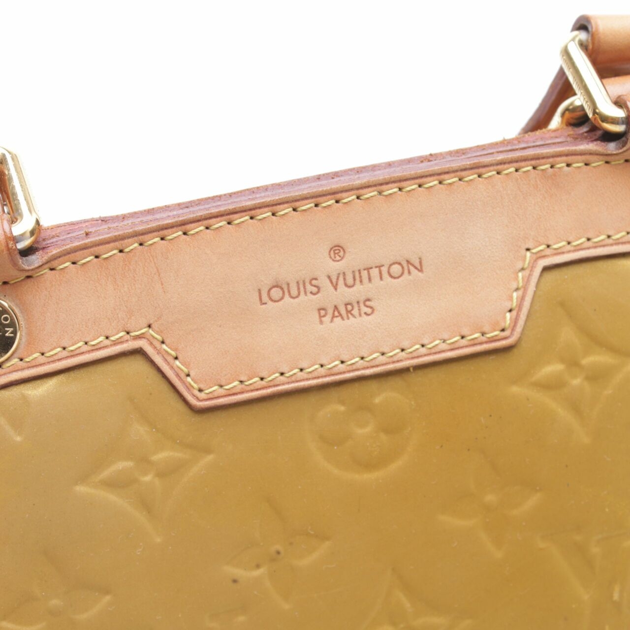  Louis Vuitton Brea Monogram Vernis Gold Satchel Bag