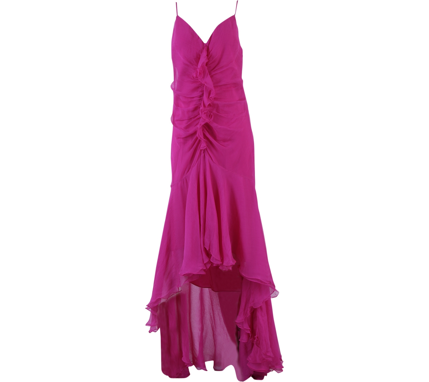 BCBG Maxazria Fuschia Asymetric Midi Dress