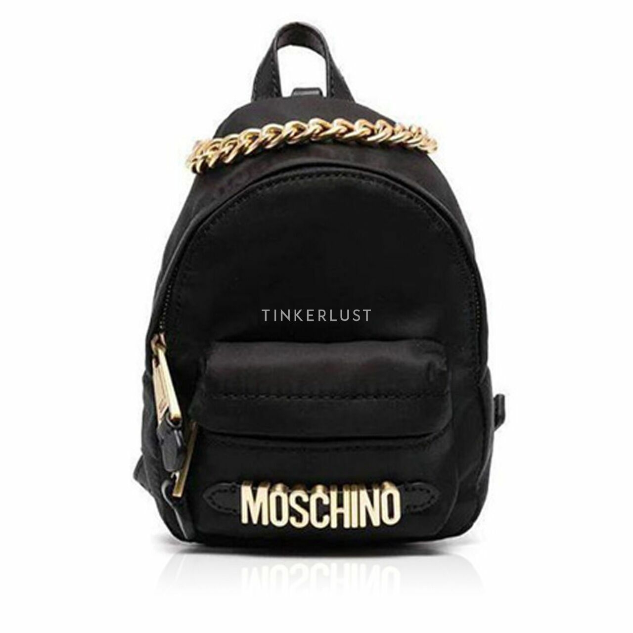 Moschino Mini Logo Nylon Black GHW Backpack