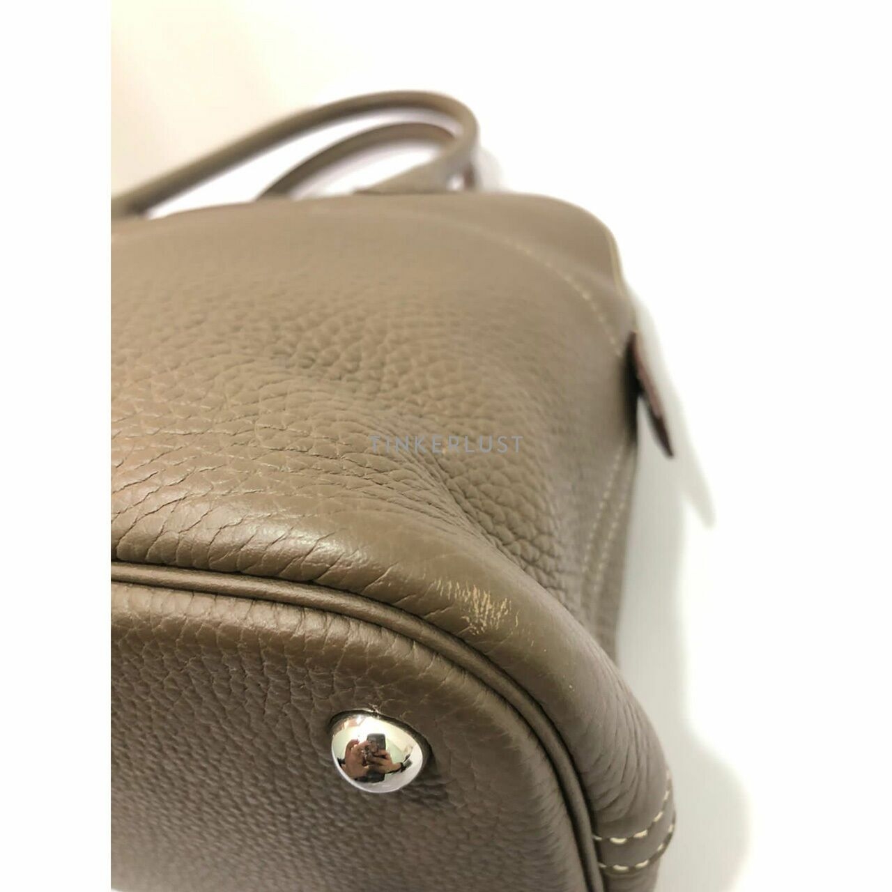 Hermes Bolide 31 Etaupe Clemence PHW #T Satchel