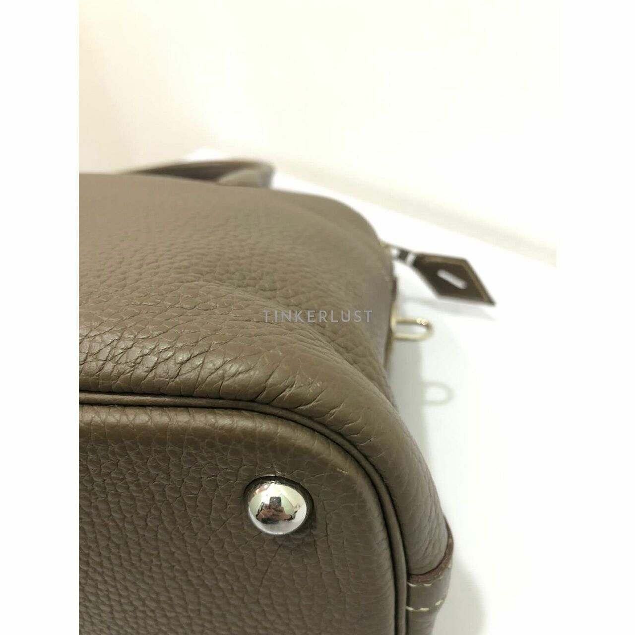 Hermes Bolide 31 Etaupe Clemence PHW #T Satchel