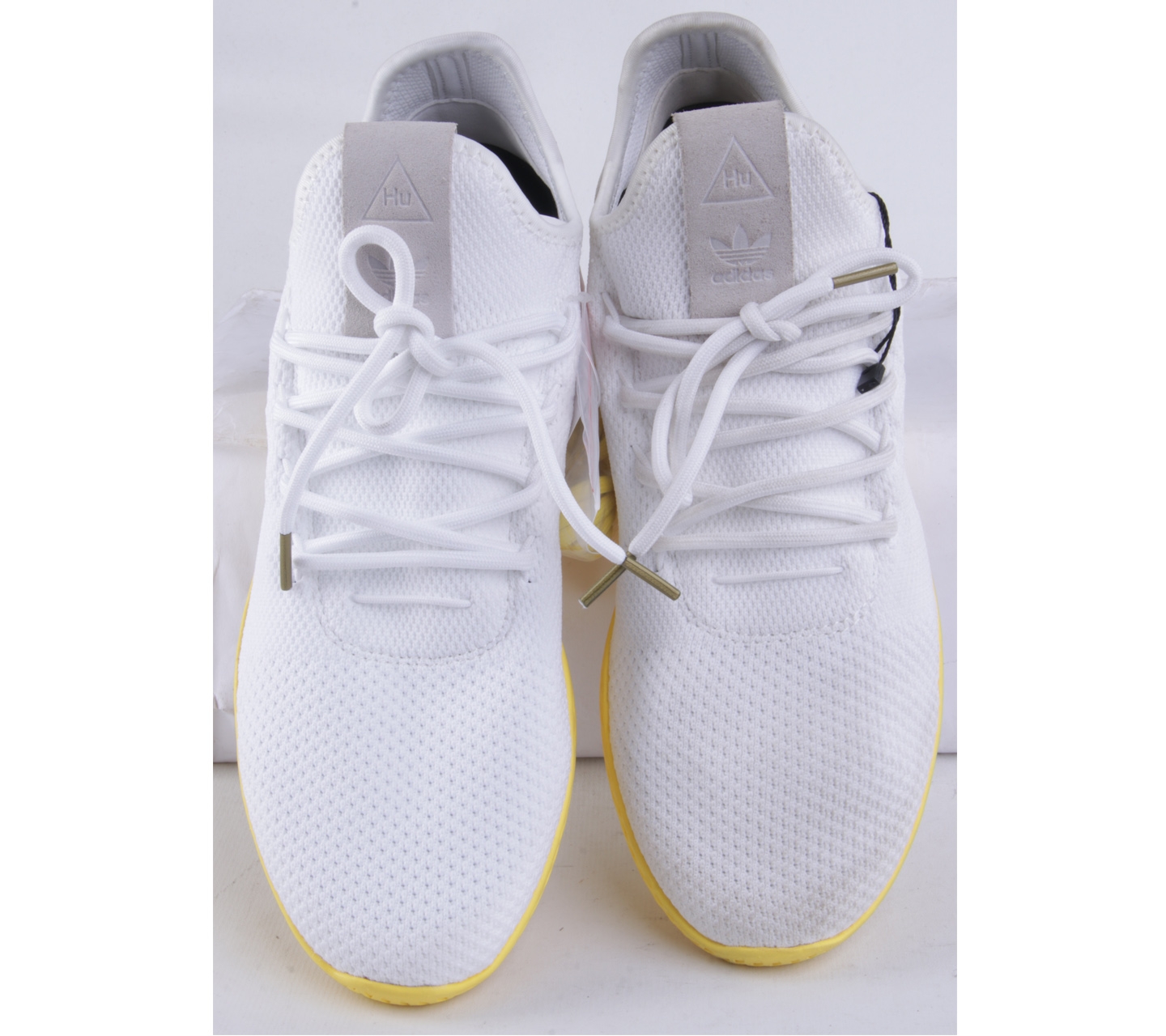 Adidas White & Yellow PW Tennis Hu Sneakers