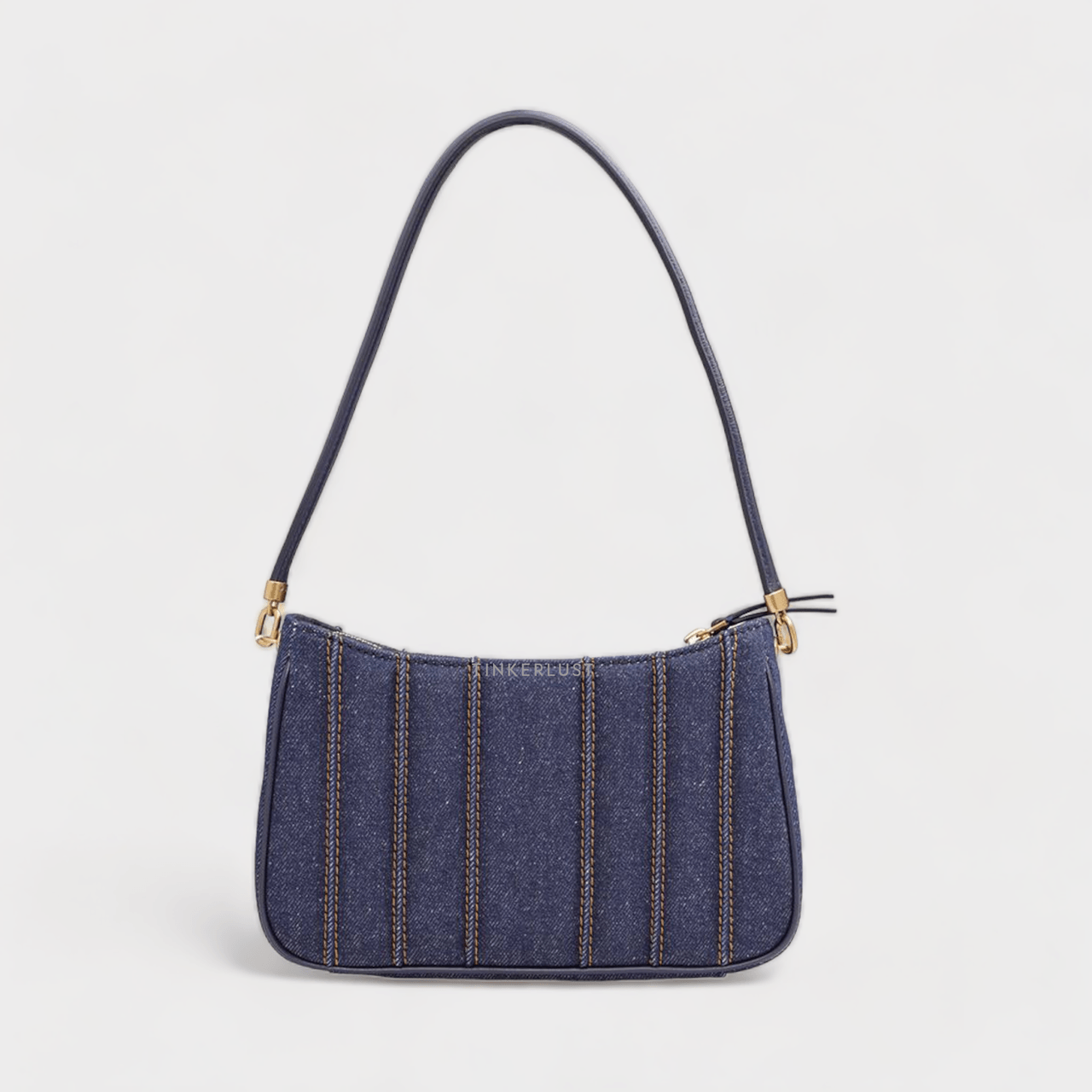 Tory Burch Mini Kira Denim Shoulder Bag in Tory Navy GHW