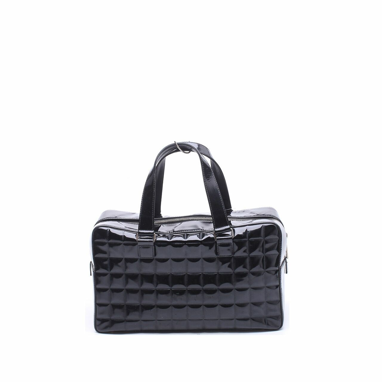 Chanel Vintage Quilted Black Vernish Hand Bag 